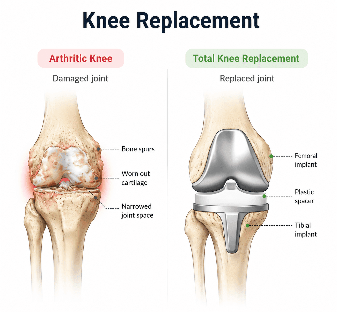 Knee Replacement — anatomy diagram